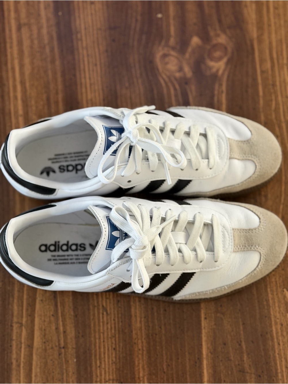 adidas Sambas Men’s White, Black & Gray Retro Court Sneakers